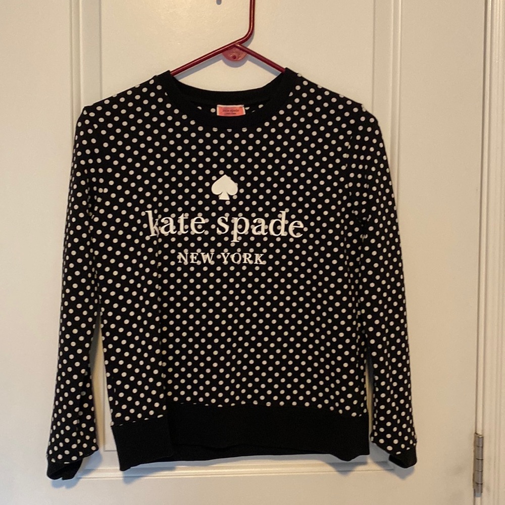 KATE SPADE XS sweatshirt with black and white polka dots